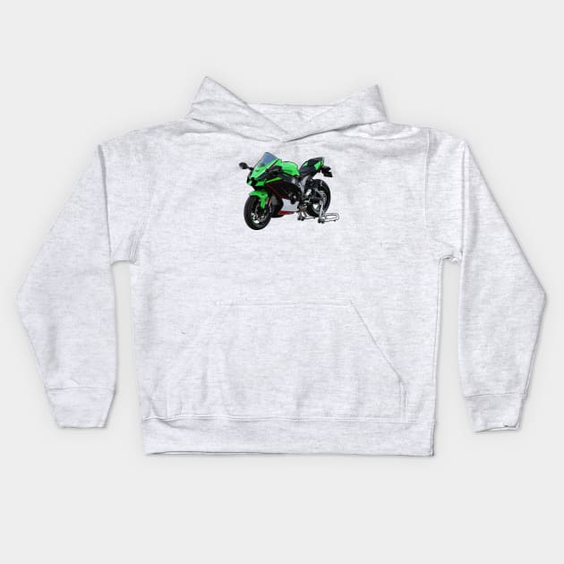 ZX10R Bike Illustration Kids Hoodie by KAM Std